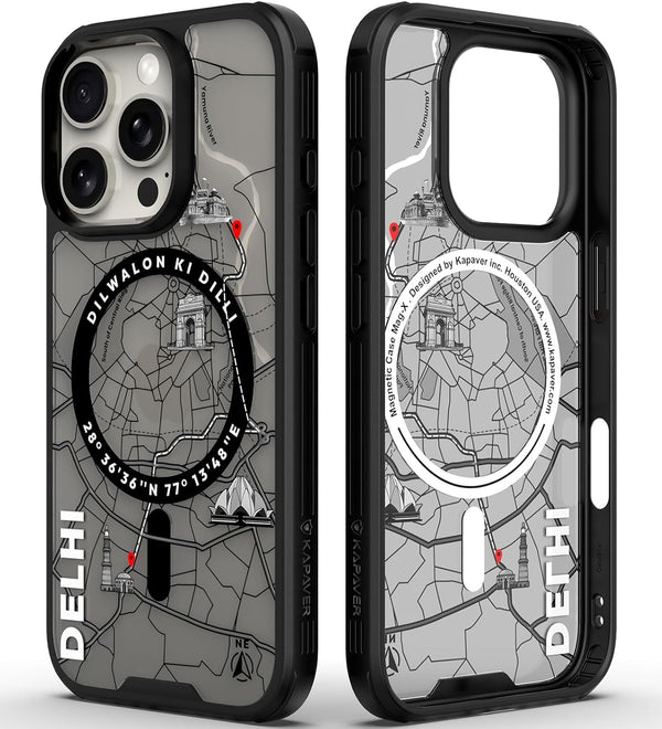 iPhone 16 Pro Back Cover Case | GPS Edition (Delhi) Mag X - Black