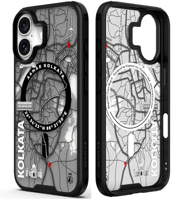 iPhone 16 Back Cover Case | GPS Edition (Kolkata) Mag X - Black