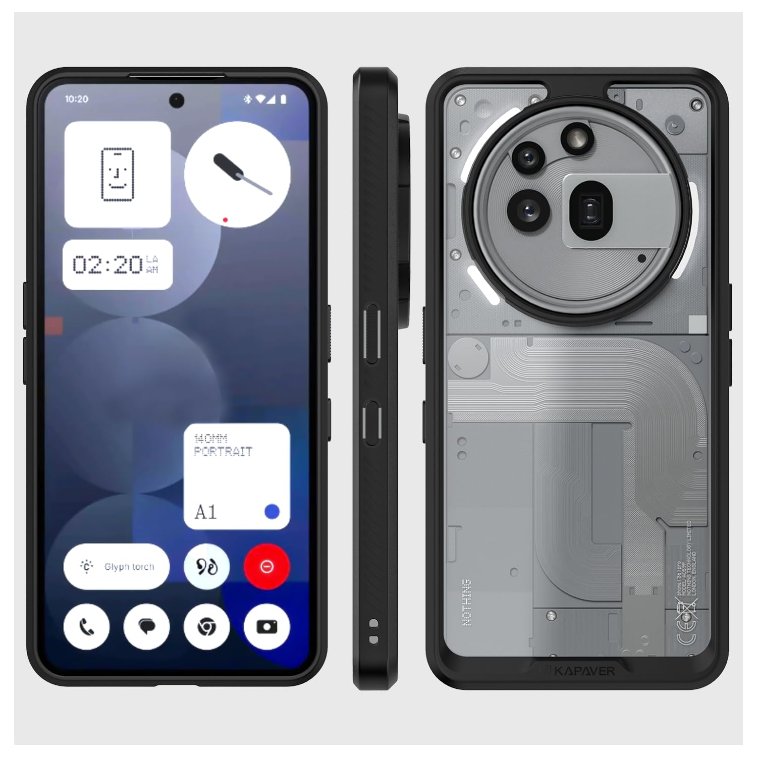 Best Nothing Phone 3a Pro Back Cover Case | Impulse - Black