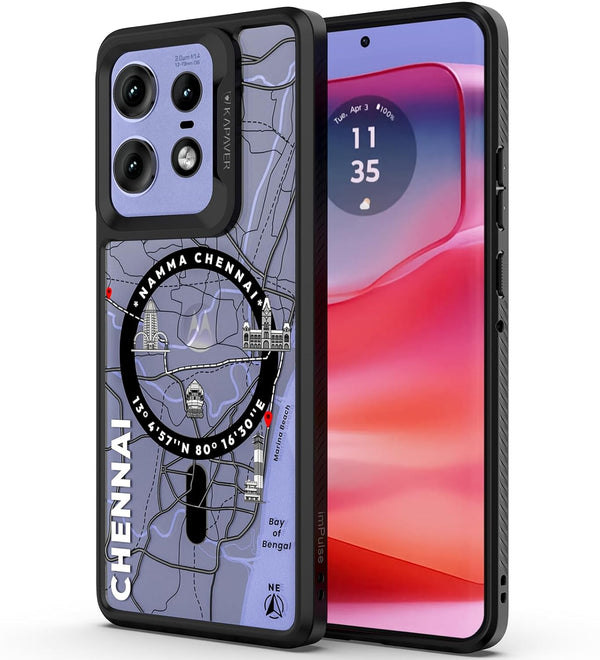 Moto Edge 50 Pro Back Cover Case | GPS Edition (Namma-Chennai) Mag X - Black