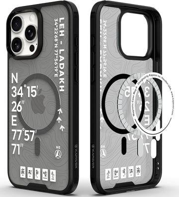 iPhone 16 Pro Back Cover Case | GPS Edition (Leh-Ladakh) Mag X - Black