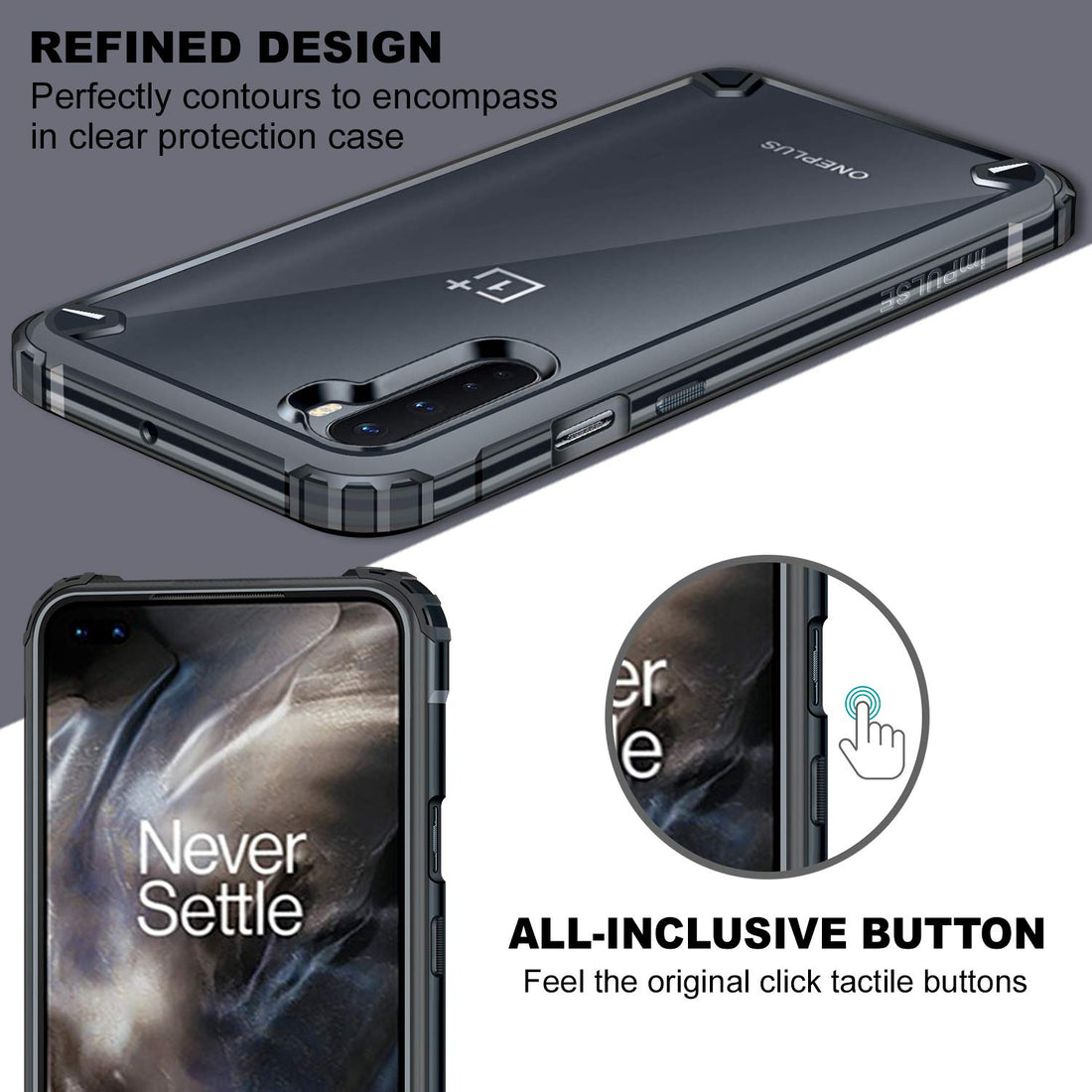 OnePlus Nord Back Cover Case | Impulse - Moon Gray