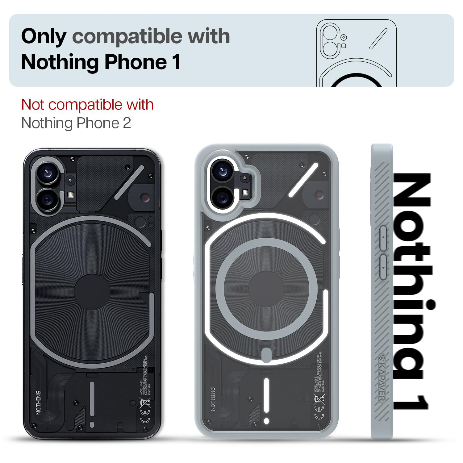 Best Nothing Phone 1 Back Cover Case (Magsafe Support) | Mag X - Gray