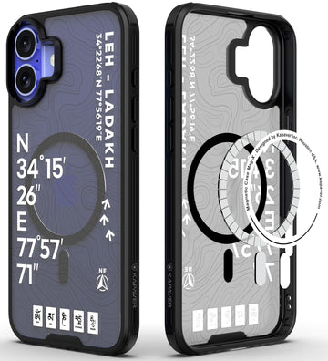 iPhone 16 Back Cover Case | GPS Edition (Leh-Ladakh) Mag X - Black