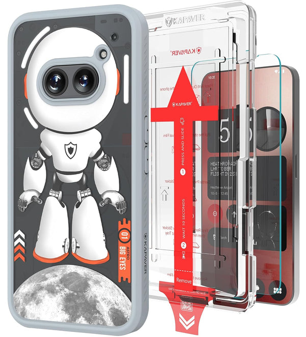 Nothing Phone 2a Plus / Nothing Phone 2a 5G Back Cover Case With Glass | Impulse - Astro Big Eyes Gray