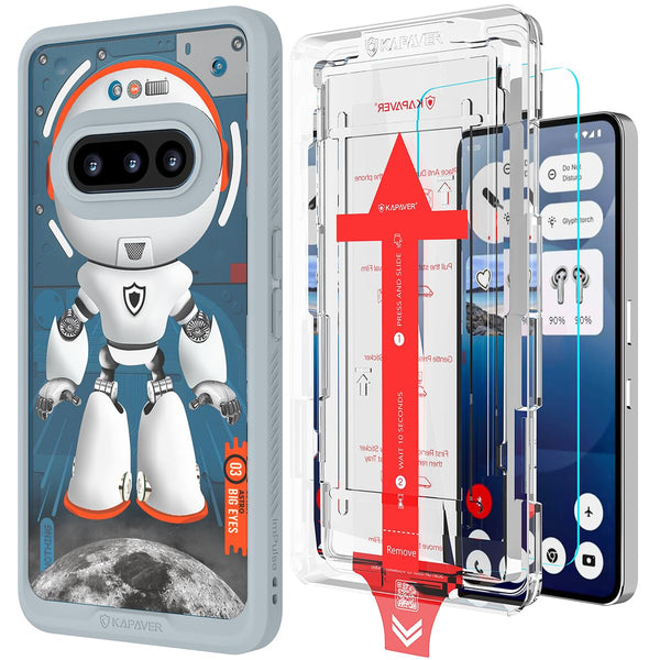 Nothing Phone 3a Back Cover Case With Glass | Impulse - Astro Big Eyes Gray