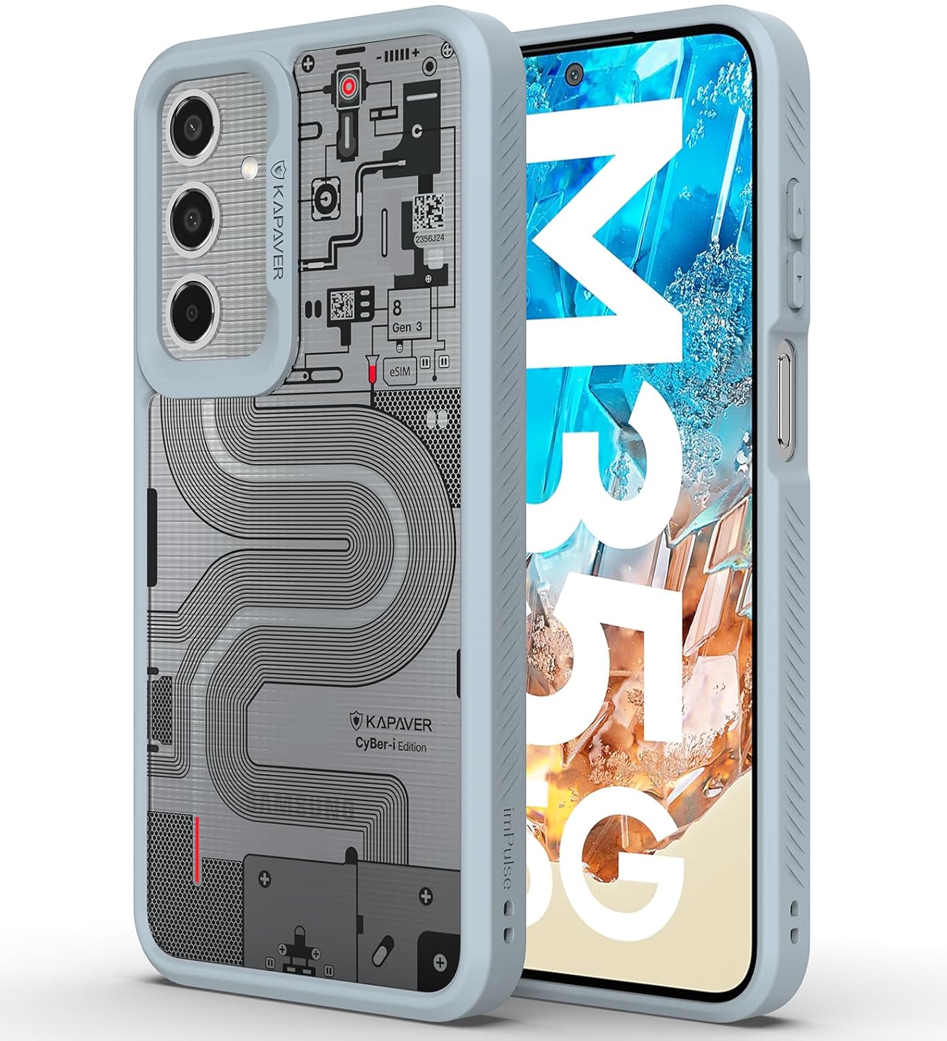 Samsung Galaxy M35 Back Cover Case | CyBer-i Edition - Gray (01)