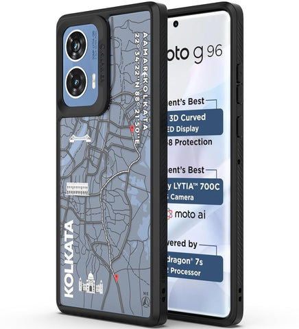 Motorola G96 5G Back Cover Case | GPS Edition (Kolkata) Impulse - Black
