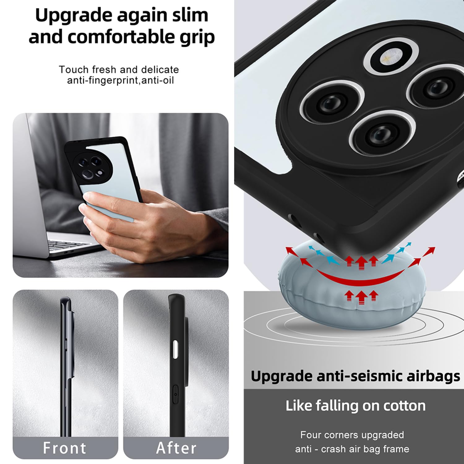 Best OnePlus 11R 5G Back Cover Case Hybrid Black