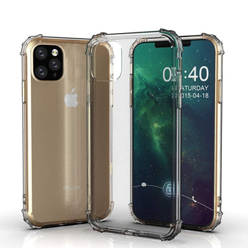 Foso(™) Flexible Transparent Bumper TPU Back Cover Case for Apple iPhone 11 Pro Max (Smoke Black Transparent Bumper TPU)