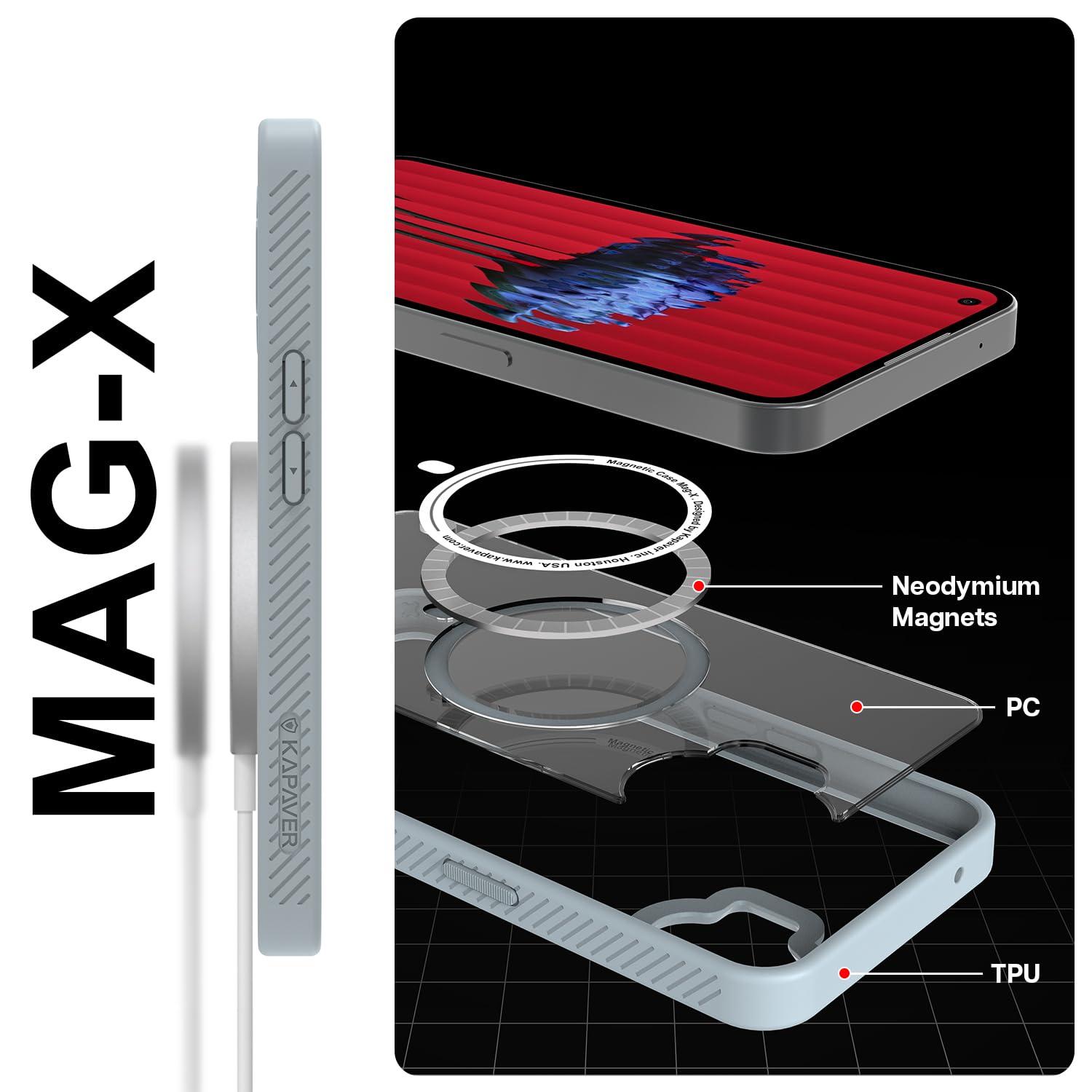 Best Nothing Phone 1 Back Cover Case (Magsafe Support) | Mag X - Gray
