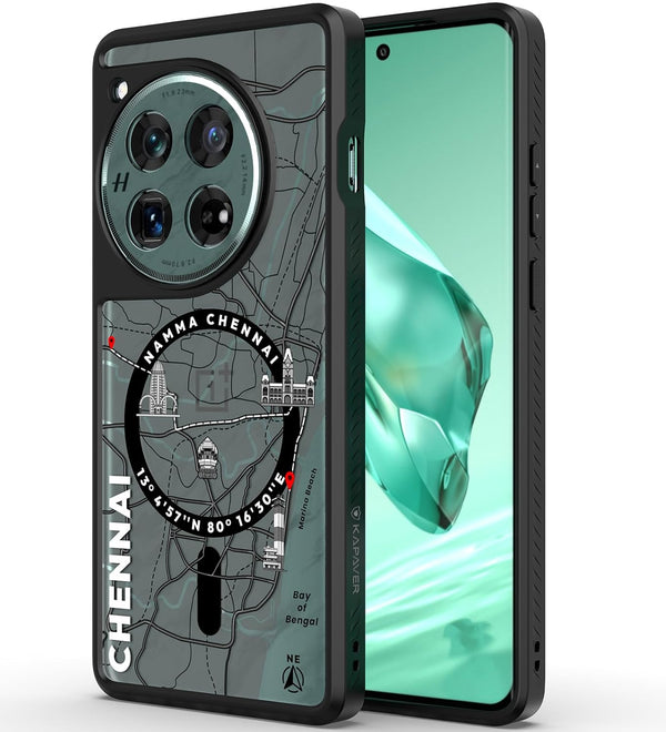 OnePlus 12 Back Cover Case | GPS Edition (Namma-Chennai) Mag X - Black