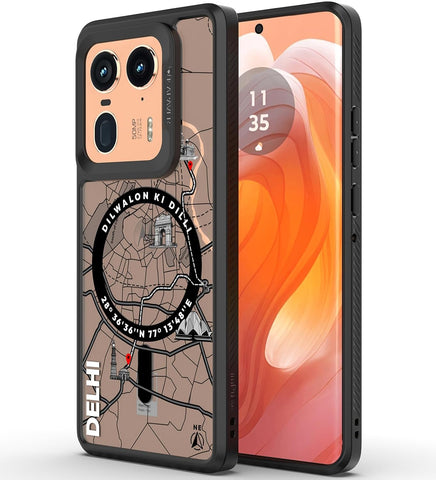 (Refurbished) Moto Edge 50 Ultra Back Cover Case | GPS Edition (Delhi) Mag X - Black