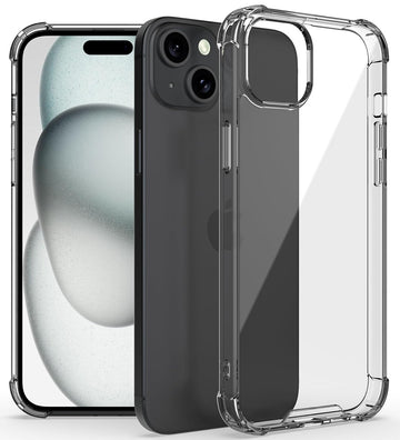 iPhone 15 (FOSO) Anti Shock Proof Back Cover Case | (TPU+PC) - Bumber Clear