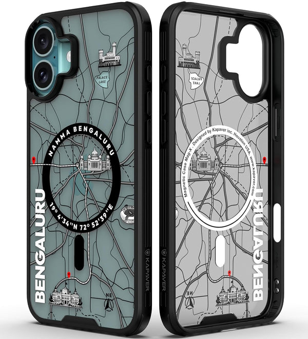 iPhone 16 Plus Back Cover Case | GPS Edition (Bangalore) Mag X - Black
