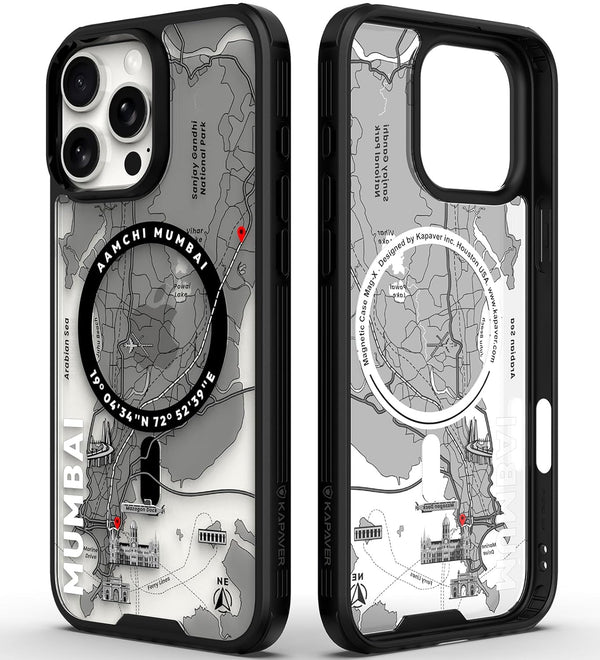 iPhone 16 Pro Max Back Cover Case | GPS Edition (Mumbai) Mag X - Black