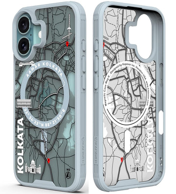 iPhone 16 Back Cover Case | GPS Edition (Kolkata) Mag X - Gray