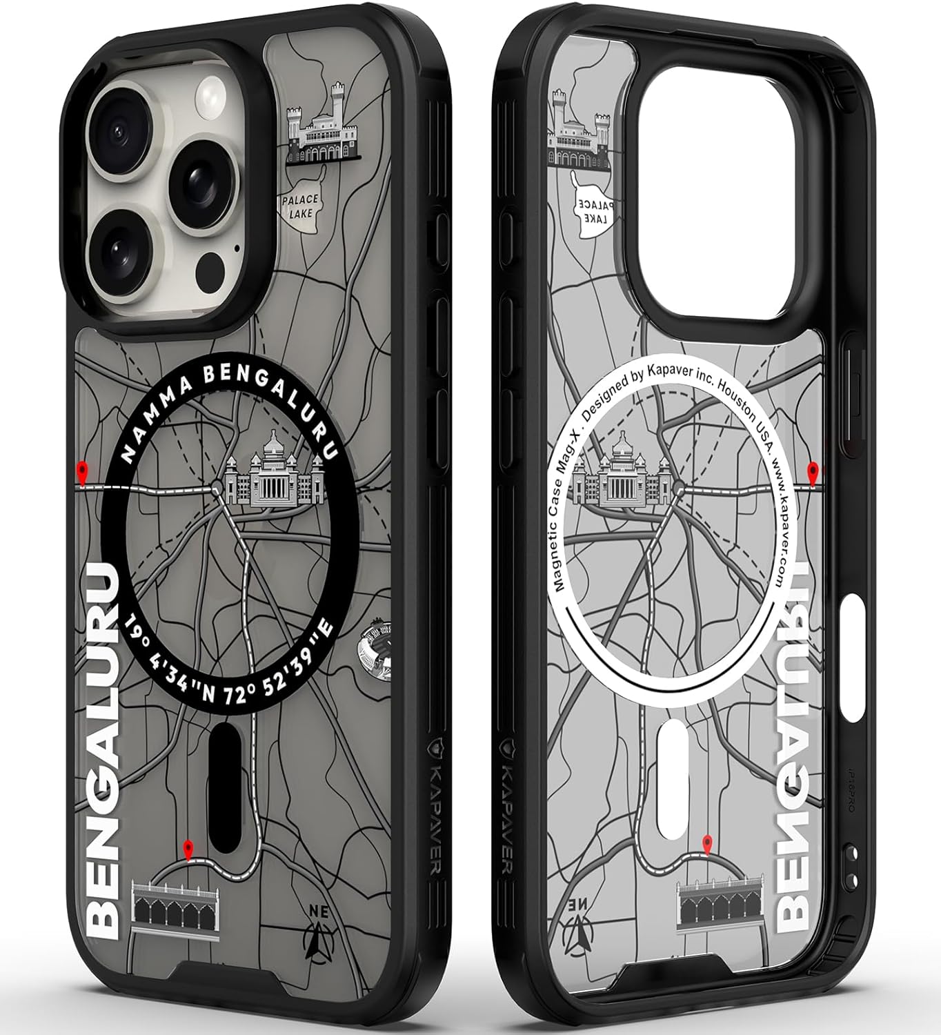 iPhone 16 Pro Back Cover Case | GPS Edition (Bangalore) Mag X - Black