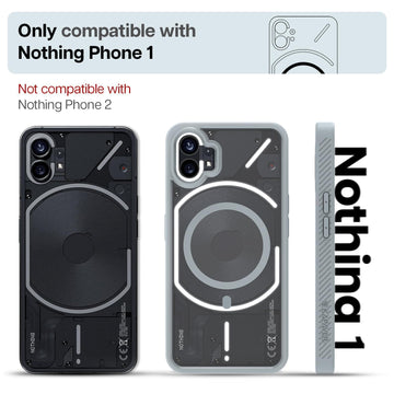 Nothing Phone 1  Back Cover Case With Glass | MagX -  Gray Black Case with Glass