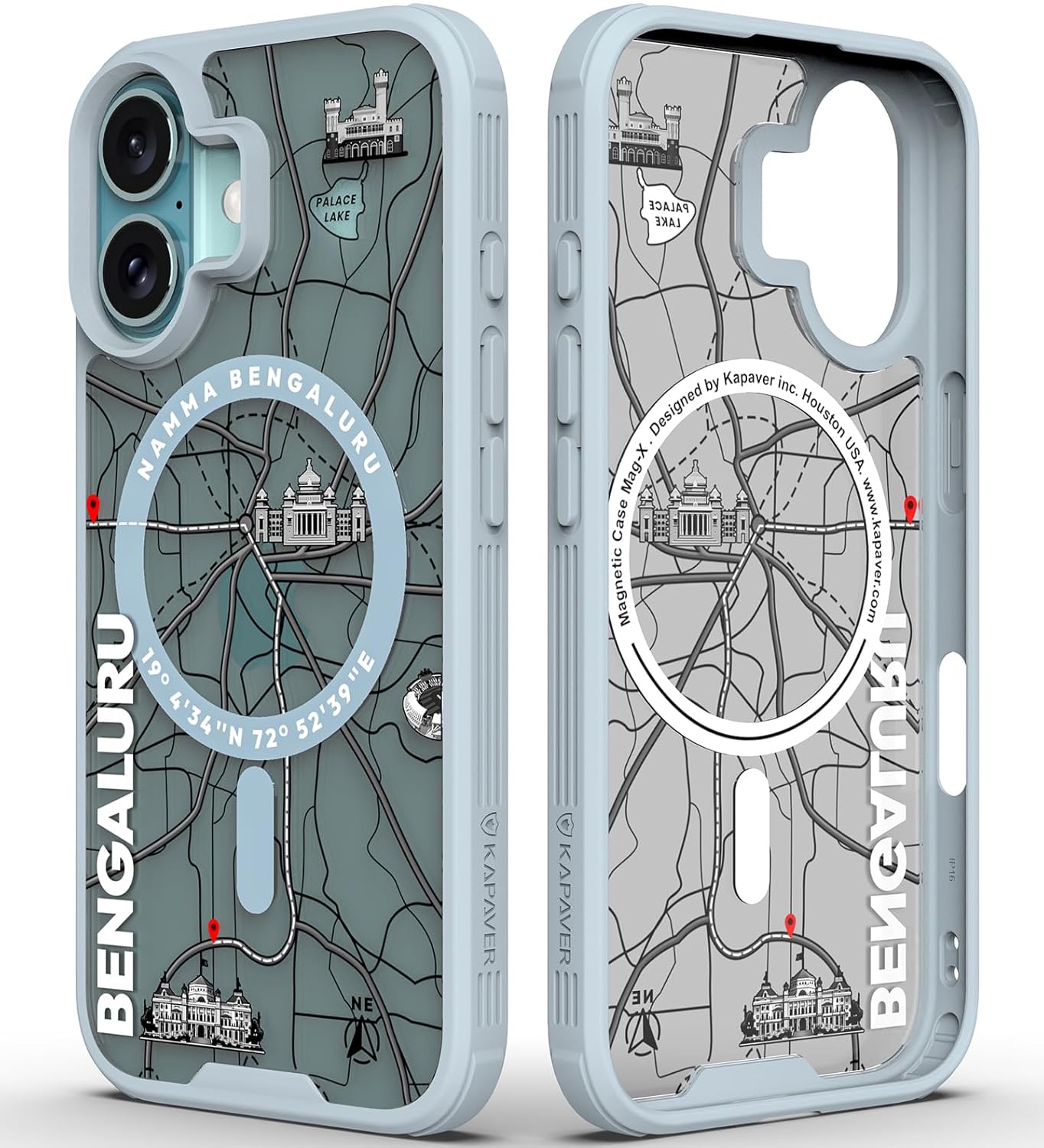 iPhone 16 Back Cover Case | GPS Edition (Bangalore) Mag X - Gray