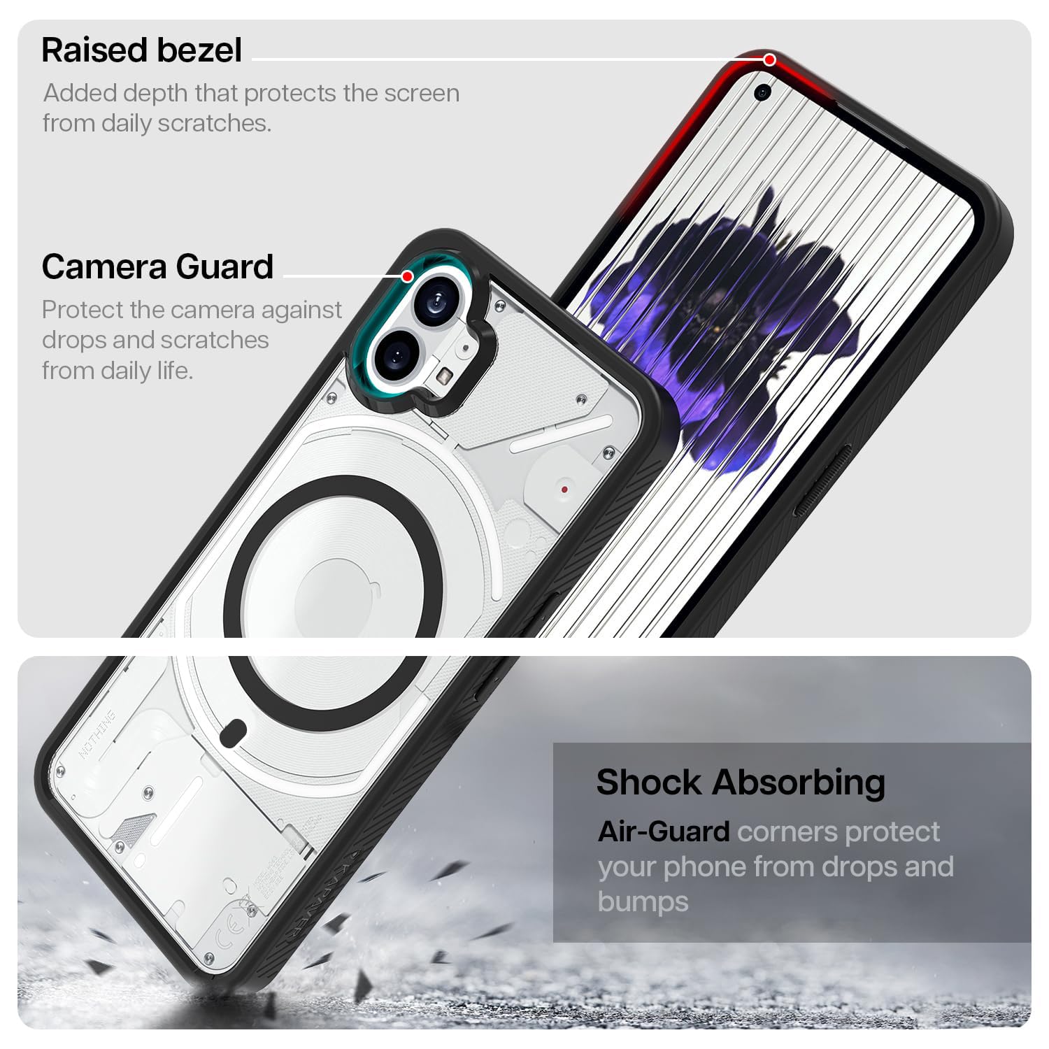 Best Nothing Phone 1 Back Cover Case (Magsafe Support) | Mag X - Black