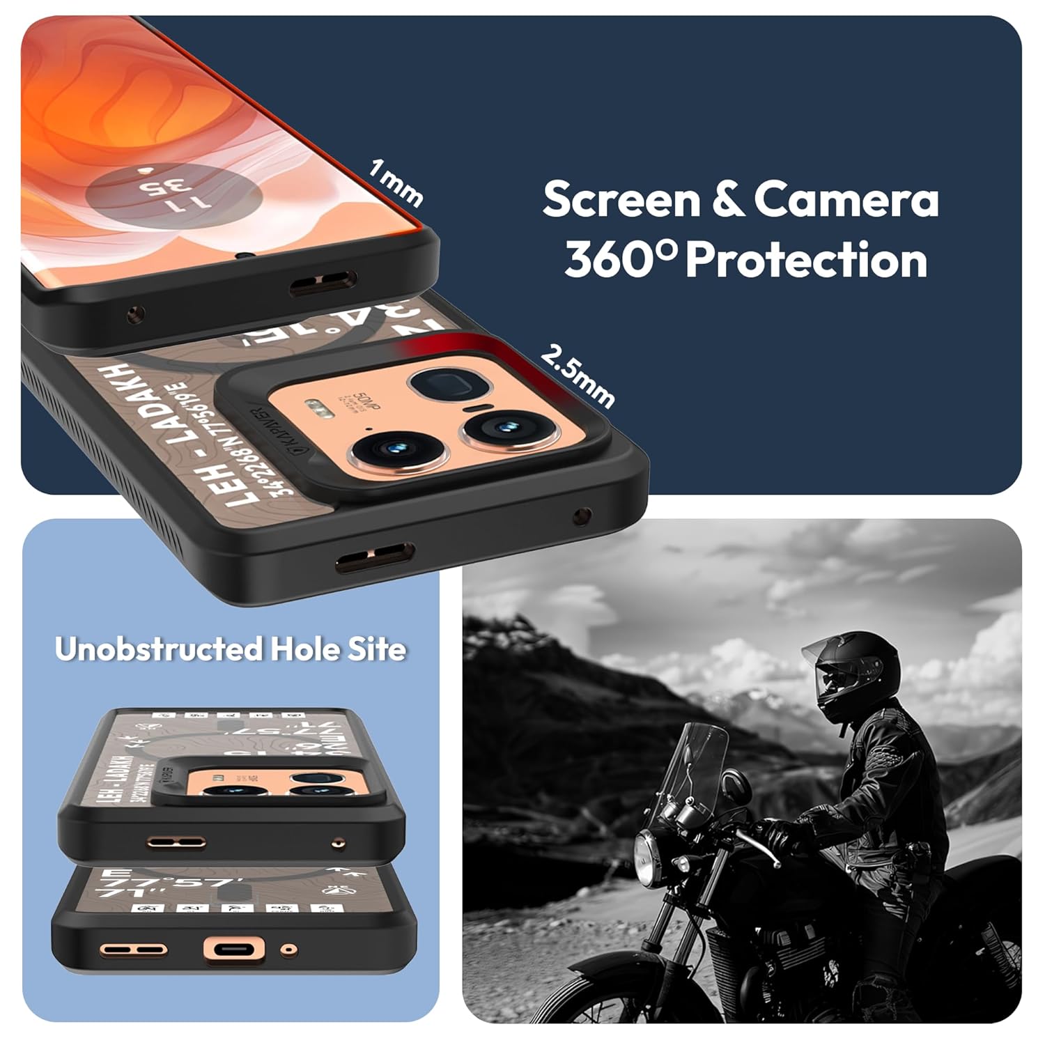 Moto Edge 50 Ultra Back Cover Case GPS Edition (Leh-Ladakh) Mag X Black