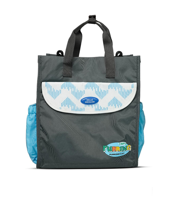 HELLO DRAGON by Kapaver Reusable Lunch Bag for Kids & Women | Insulated Tote Bag for School, Office, Picnic & Travel | Lightweight 13L Lunch Bag with Spacious Storage - Gray