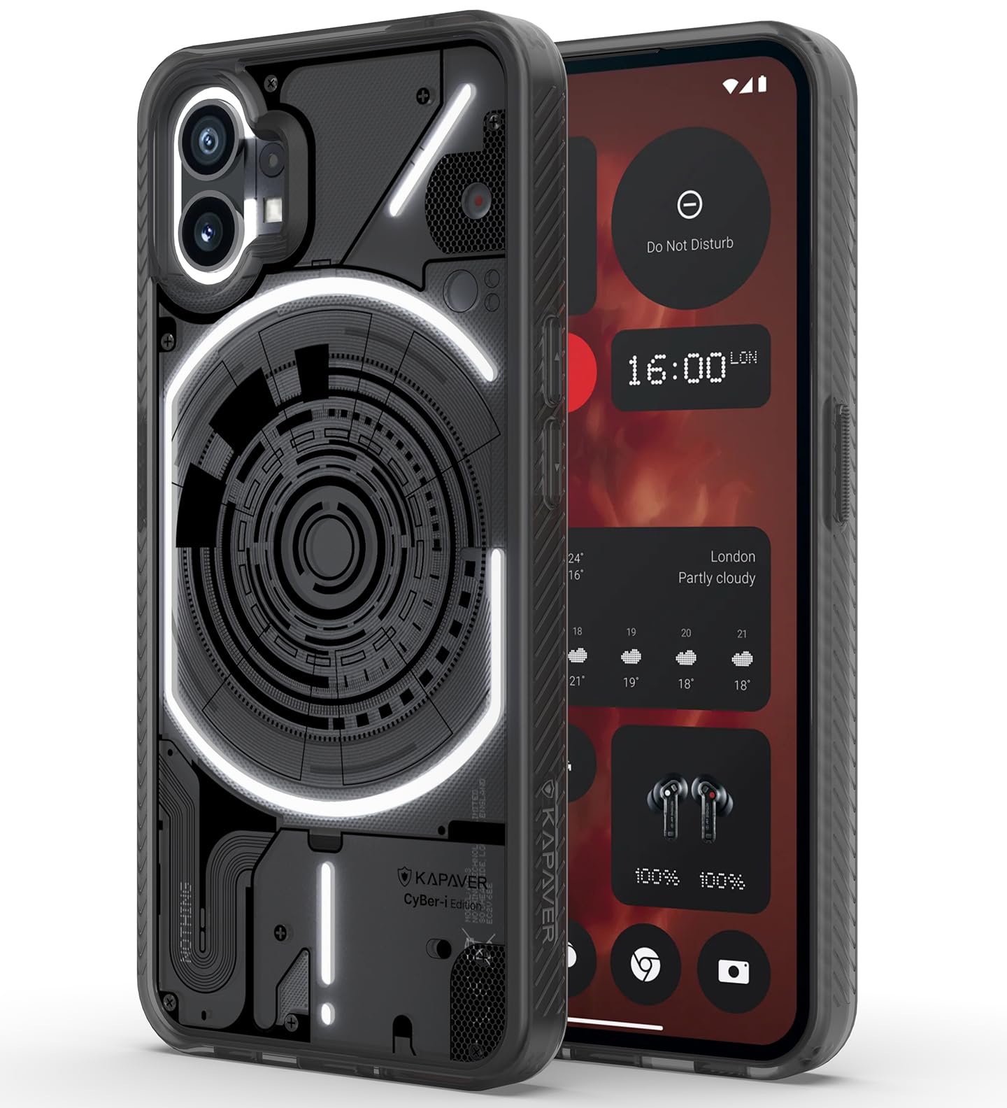 Best Nothing Phone 1 Back Cover Case | CyBer-i Edition - Smoke Black (01)