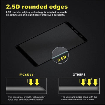 Foso(TM 3D Full Cover Edge to Edge Full Glue Tempered Glass Screen Guard Protector Compatible with Redmi Y2
