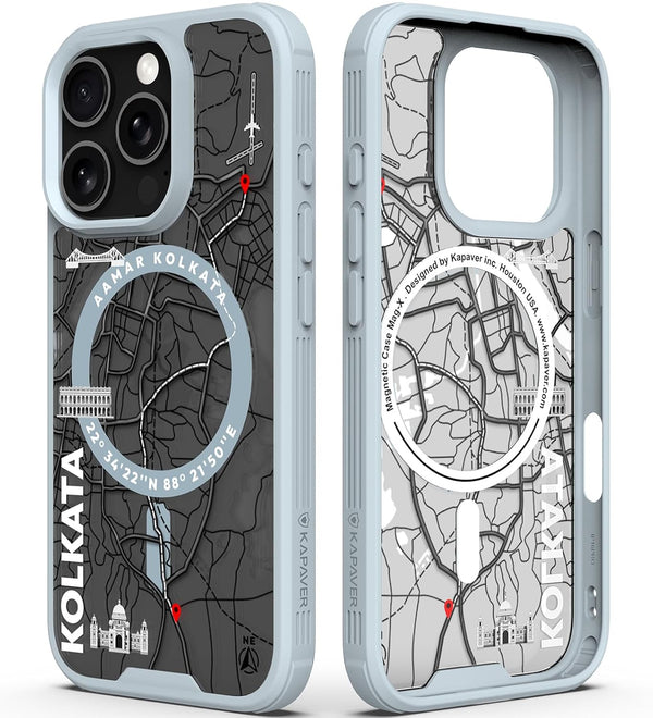 iPhone 16 Pro Back Cover Case | GPS Edition (Kolkata) Mag X - Gray