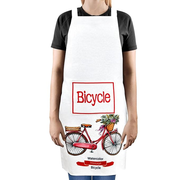 Sleeveless Strap Apron with Pocket (FABKUC ) Men and Women Cooking Kit Accessories (BICYCLE)