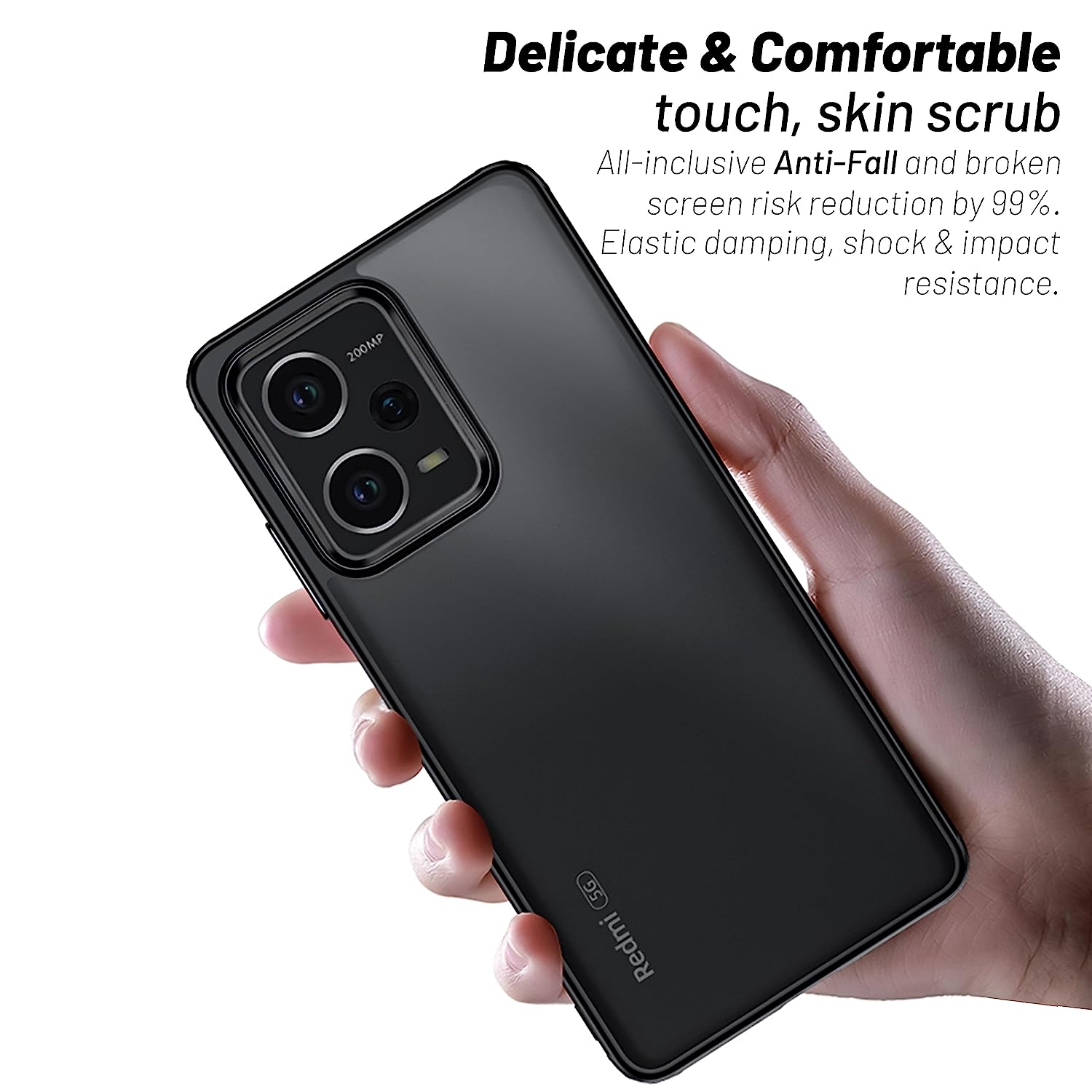 Redmi Note 12 Pro 5G Poco X5 Pro 5G Back Cover Case Hybrid Hazy Black