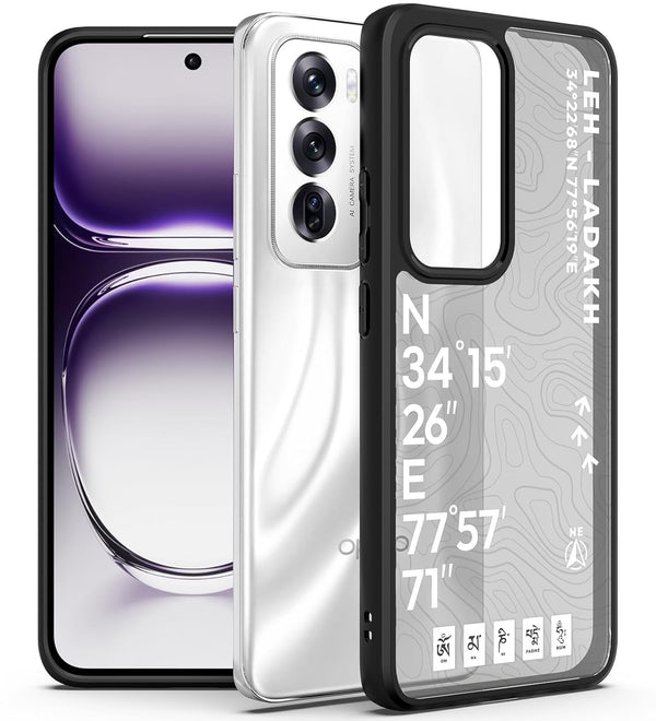 KAPAVER GPS Edition Back Cover Case Compatible for Reno 12 (PC+TPU) (Leh-Ladakh)