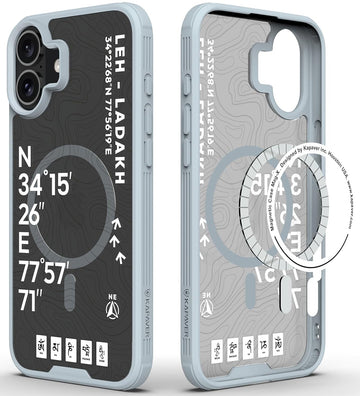 iPhone 16 Plus Back Cover Case | GPS Edition (Leh-Ladakh) Mag X - Gray