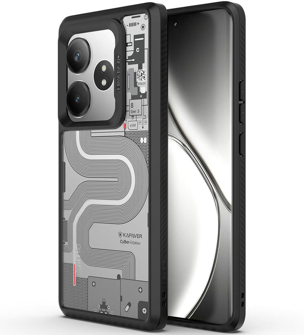 (Refurbished) Realme GT 6 / GT 6T Back Cover Case | Impulse - CyBer-i Edition - Black (01)