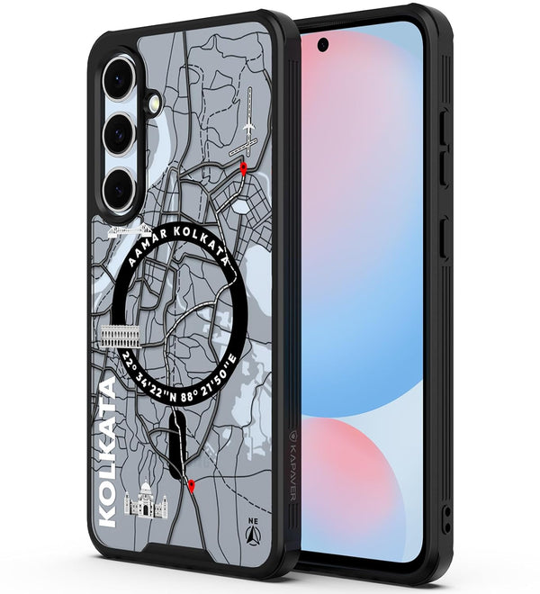 Samsung Galaxy S24 FE Back Cover Case | GPS Edition (Kolkata) Mag X - Black