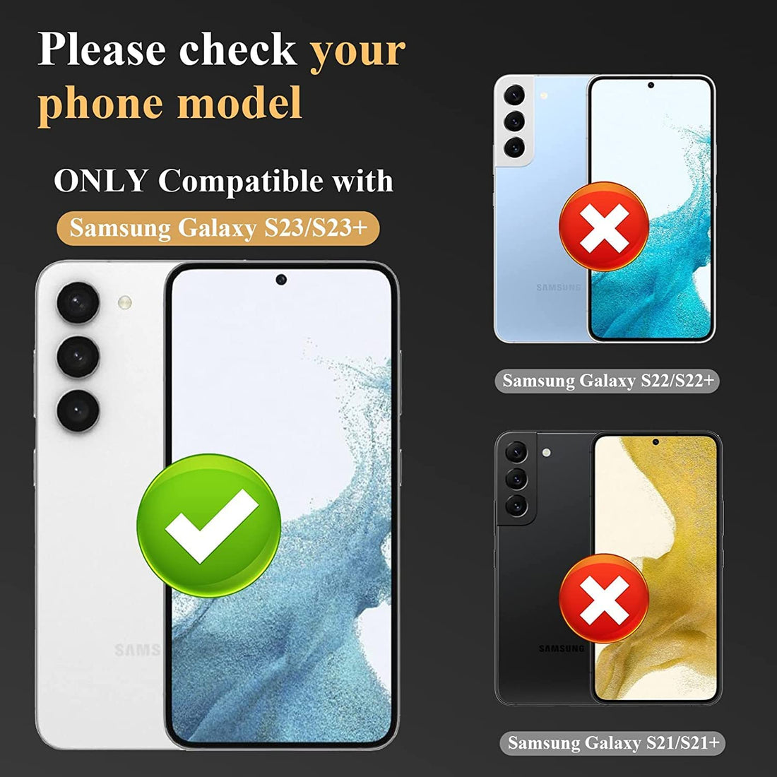 Camera Lens Protector for Galaxy S23 / S23 Plus (Black)