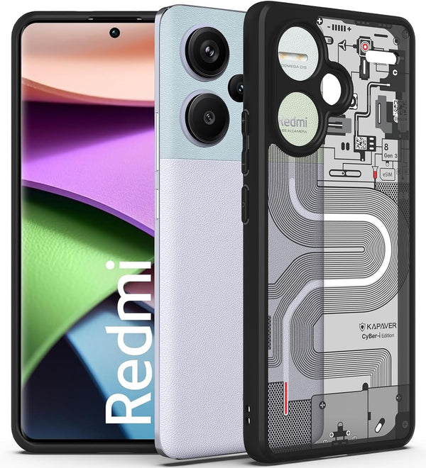 KAPAVER Cyber-i Edition Back Cover Case Compatible with Redmi Note 13 Pro Plus (PC+TPU) (Cyber-i Black)