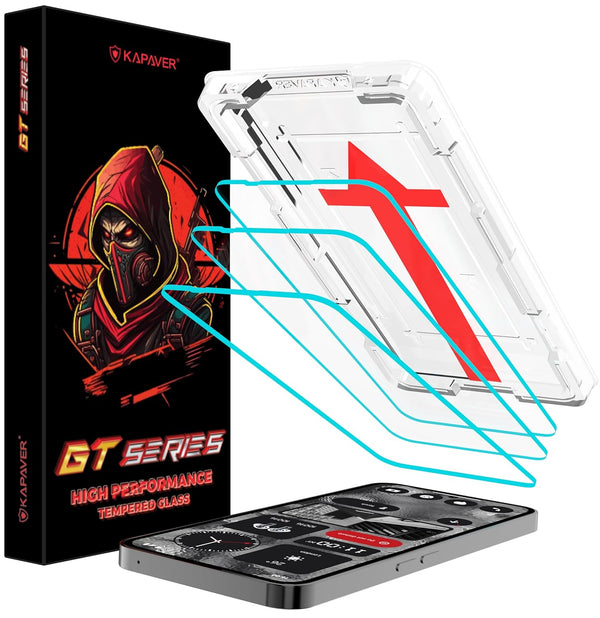 Nothing Phone 2 Tempered Glass Screen Protector Guard | Glass HD - 3 Pack (with 3 EasyDo Applicator)