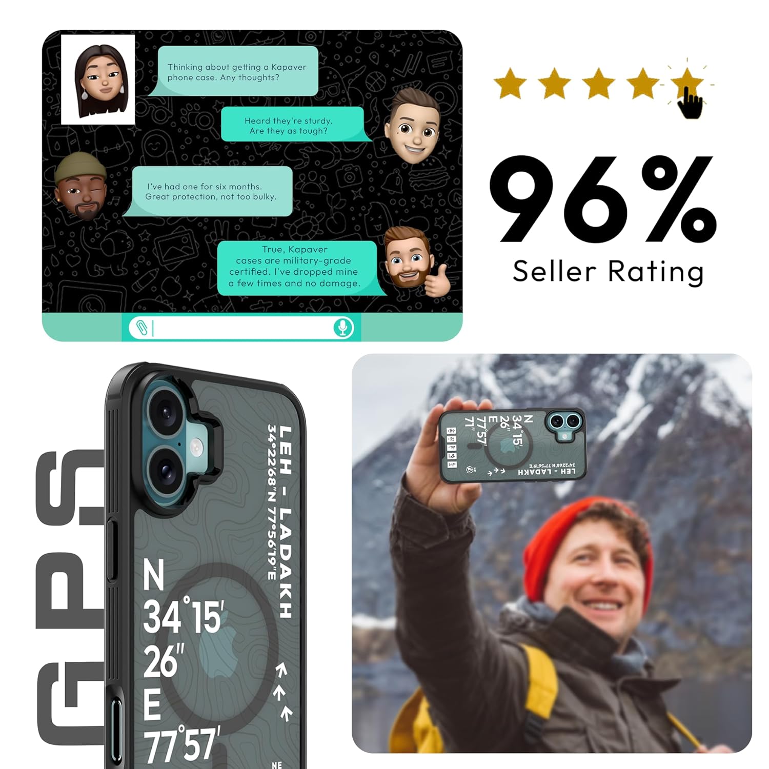 iPhone 16 Plus Back Cover Case GPS Edition (Leh-Ladakh) Mag X Blac