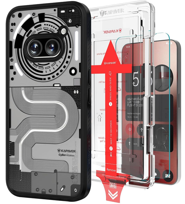 Nothing Phone 2a Plus / Nothing Phone 2a 5G Back Cover Case With Glass | CyBer-i Edition - Black (01)