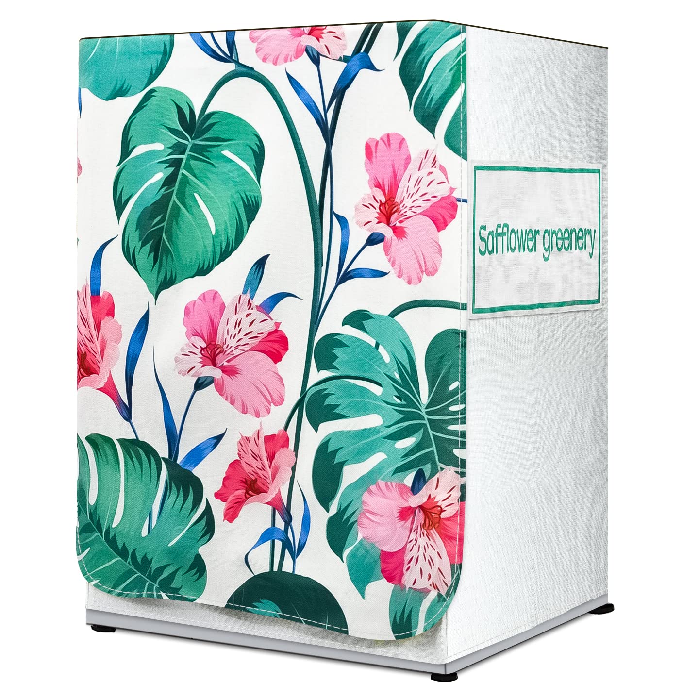 Washing Machine Cover (FABKUC) Front-Loading Machine |Safflower Green Leaves