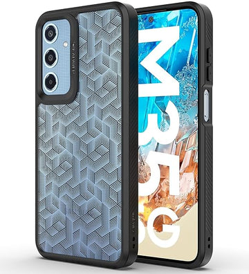 Samsung Galaxy M35 Back Cover Case | Stripe Cube -Black