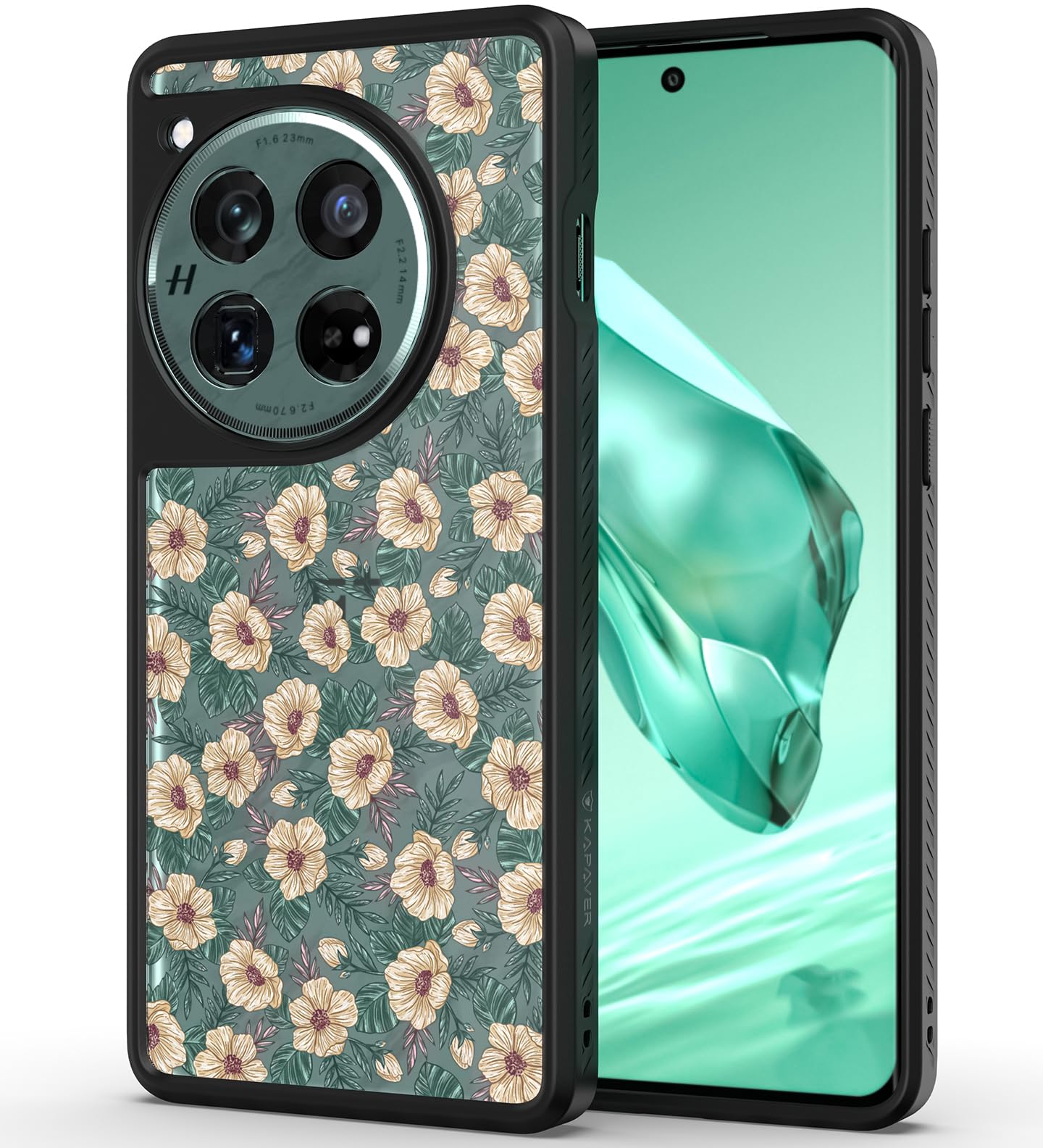 OnePlus 12 Back Cover Case | Impulse - Black (Floral Bloom)