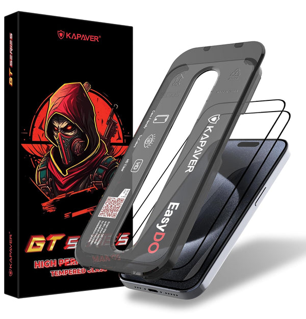 iPhone 15 Pro Easy DO Tempered Glass Screen Protector Guard | GT Series (Clear) - 2 Pack