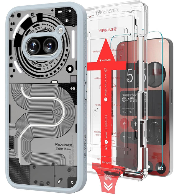 Nothing Phone 2a Plus / Nothing Phone 2a 5G Back Cover Case With Glass | CyBer-i Edition - Gray (01)