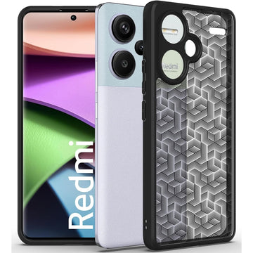 Redmi Note 13 Pro Plus 5G Back Cover Case | Hybrid - (Stripe Cube Black)