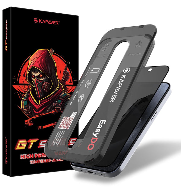 iPhone 15 Pro Easy DO Tempered Glass Screen Protector Guard | GT Series (Privacy) - 1 Pack