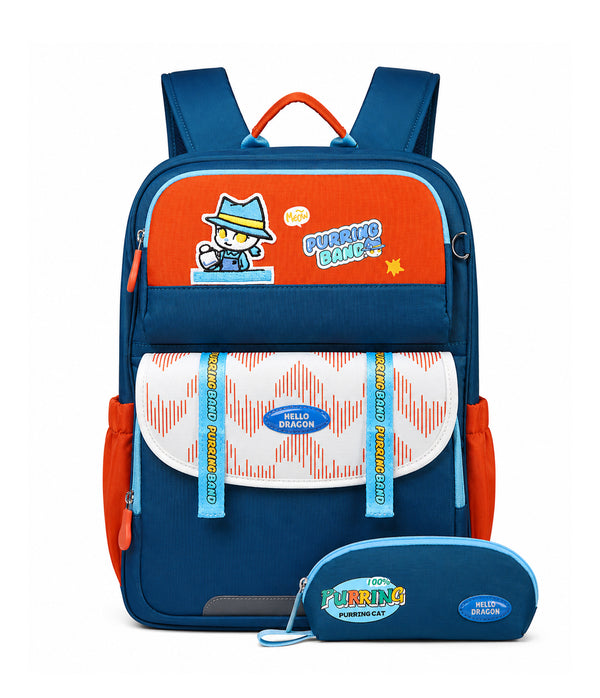HELLO DRAGON by Kapaver AGS Kids School Backpack for Boys & Girls - Peacock Green (22L)