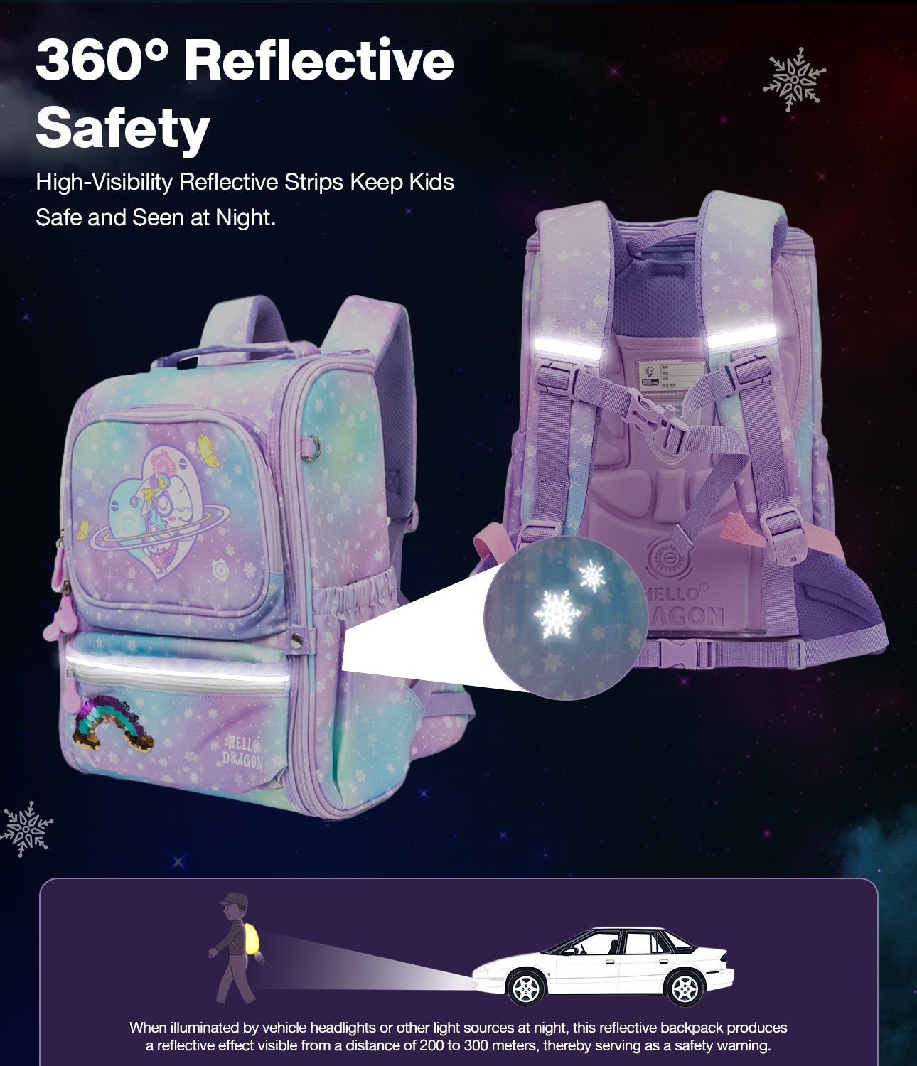 Stylish school backpack for kids